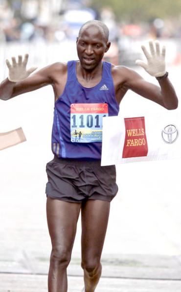 Race winner Julius Kosgei of Kenya.