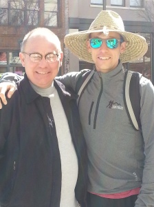 My Dad and I on Saturday in downtown Greenville enjoying the great weather.
